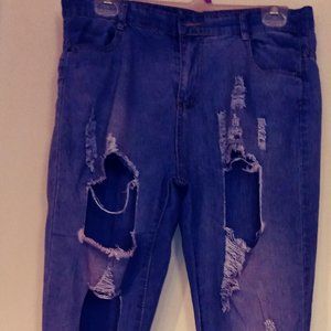 Women's Cut-Out Blue Jeans $15 or best offer